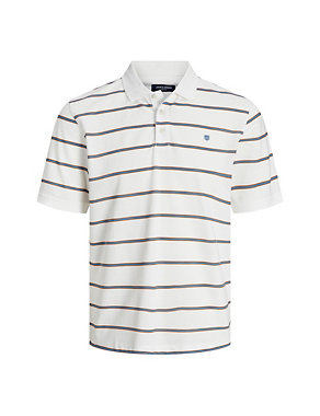 Cotton Blend Striped Polo Shirt Image 2 of 4