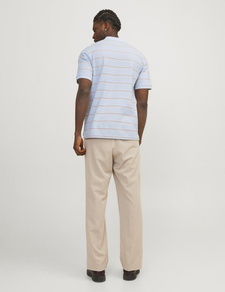 Cotton Blend Striped Polo Shirt 3 of 5