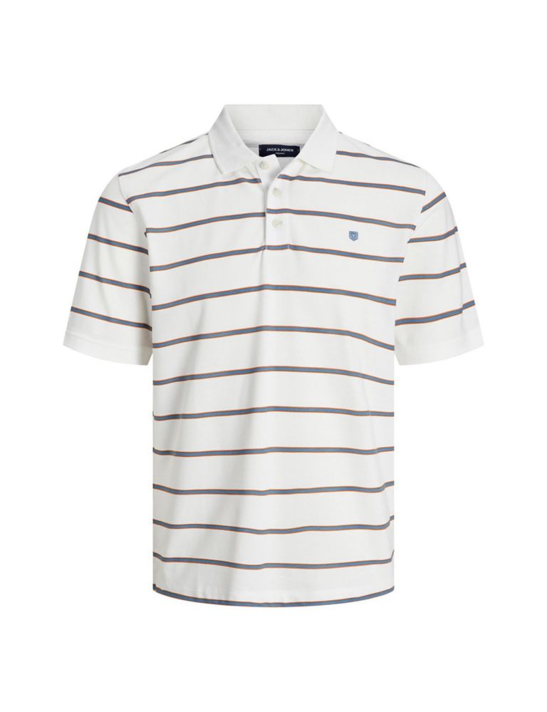 Cotton Blend Striped Polo Shirt 2 of 4
