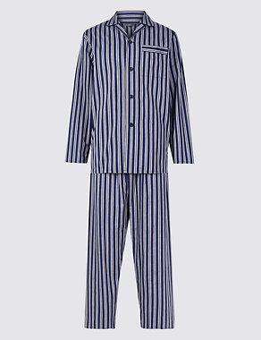 Cotton Blend Striped Pyjama Set Image 2 of 4