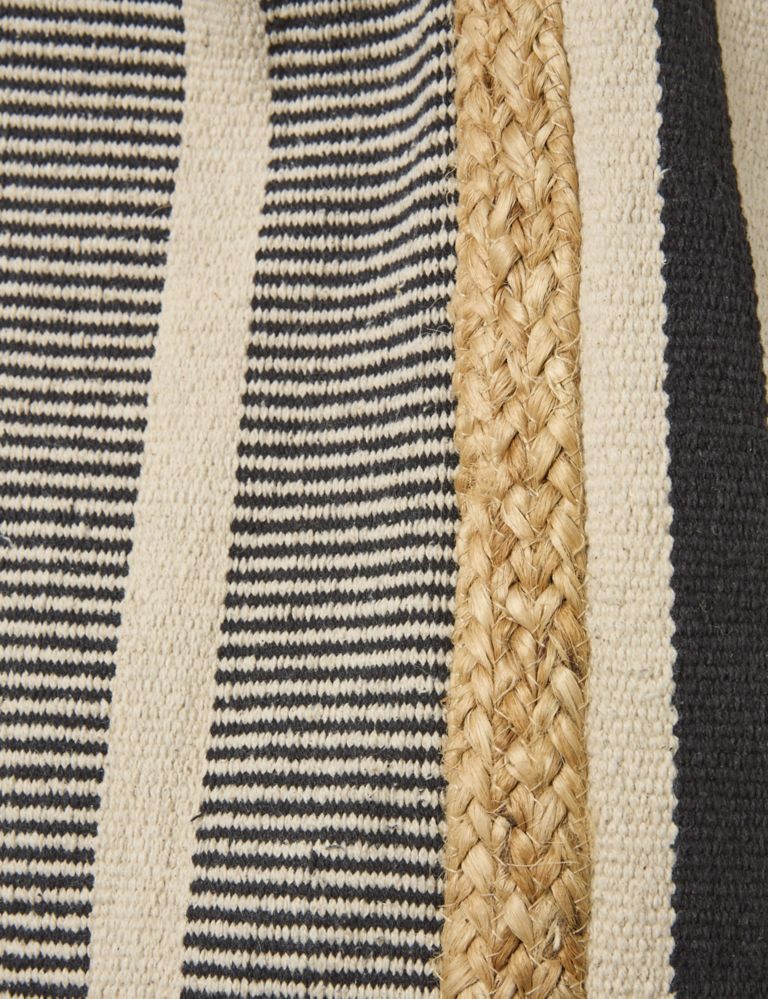 Cotton Blend Striped Woven Beach Bag 2 of 3