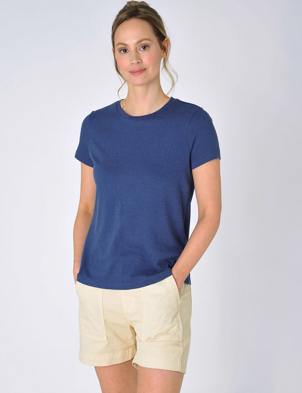 Cotton Blend T-Shirt with Linen 3 of 5