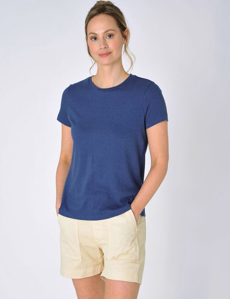 Cotton Blend T-Shirt with Linen 1 of 5