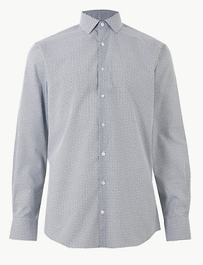 Cotton Blend Tailored Fit Shirt Image 2 of 4
