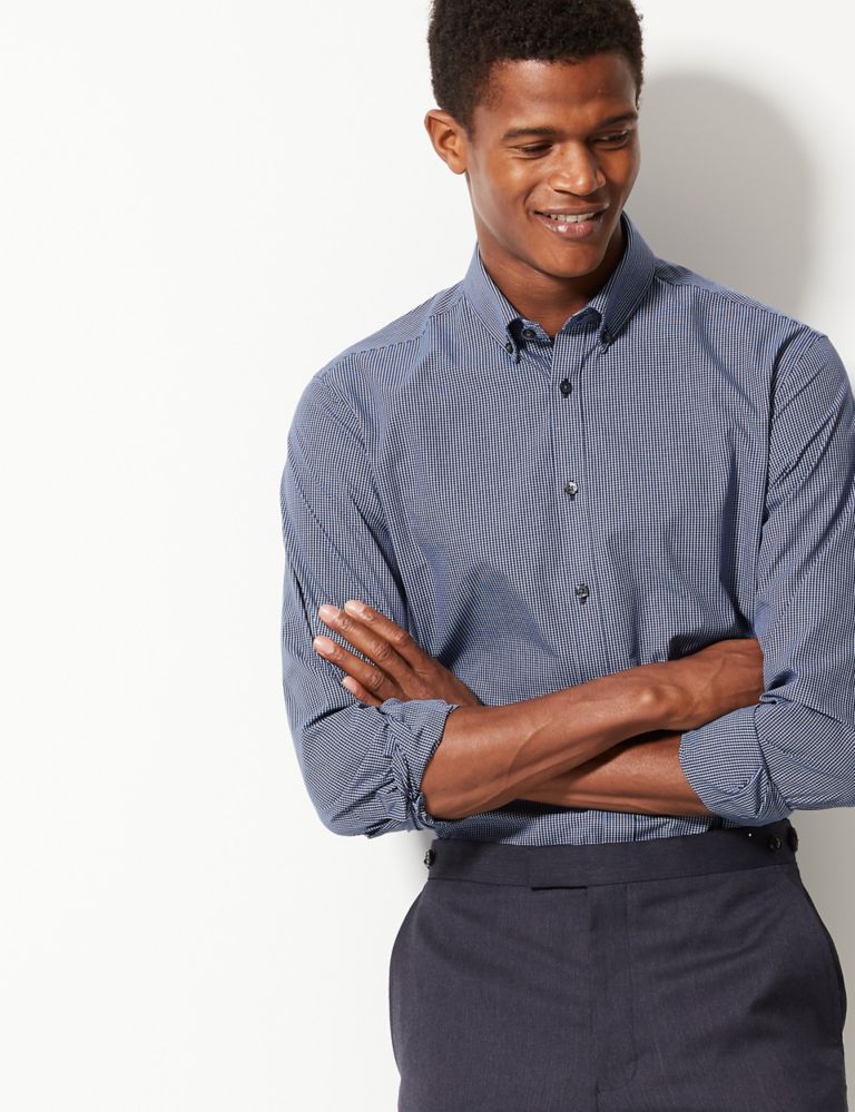 Cotton Blend Tailored Fit Shirt 1 of 4