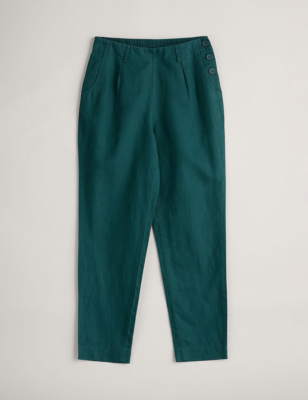 Cotton Blend Tapered Ankle Grazer Trousers 1 of 5
