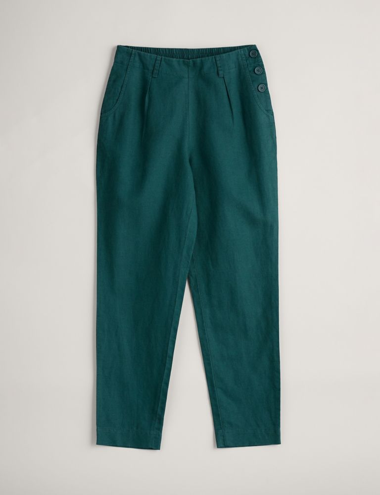 Cotton Blend Tapered Ankle Grazer Trousers 2 of 5