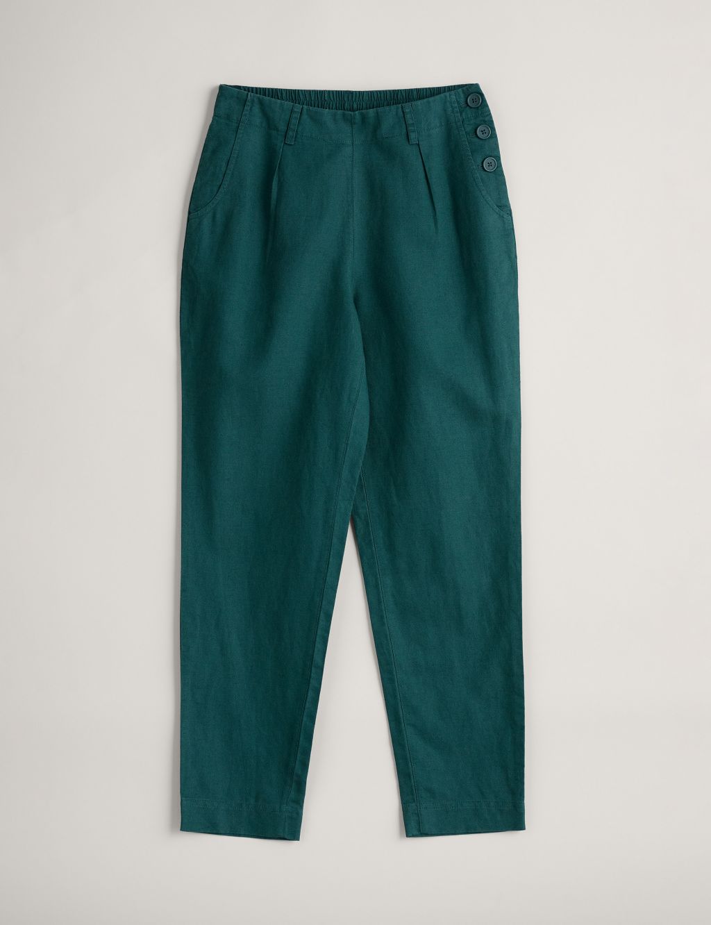 Cotton Blend Tapered Ankle Grazer Trousers 1 of 5