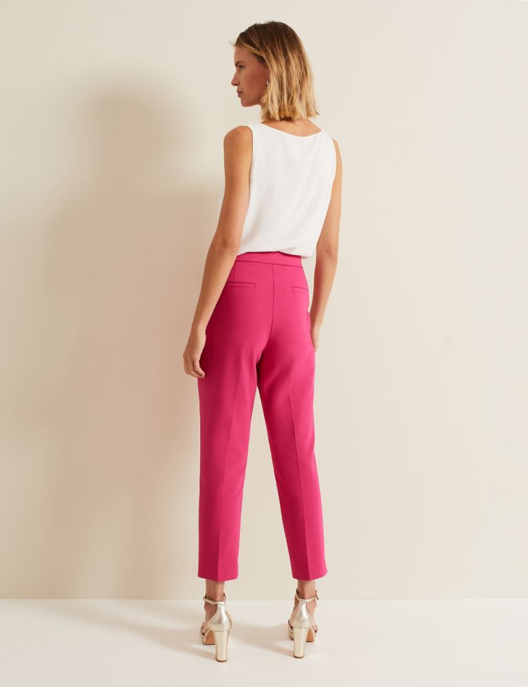 Cotton Blend Tapered Cropped Trousers 4 of 6