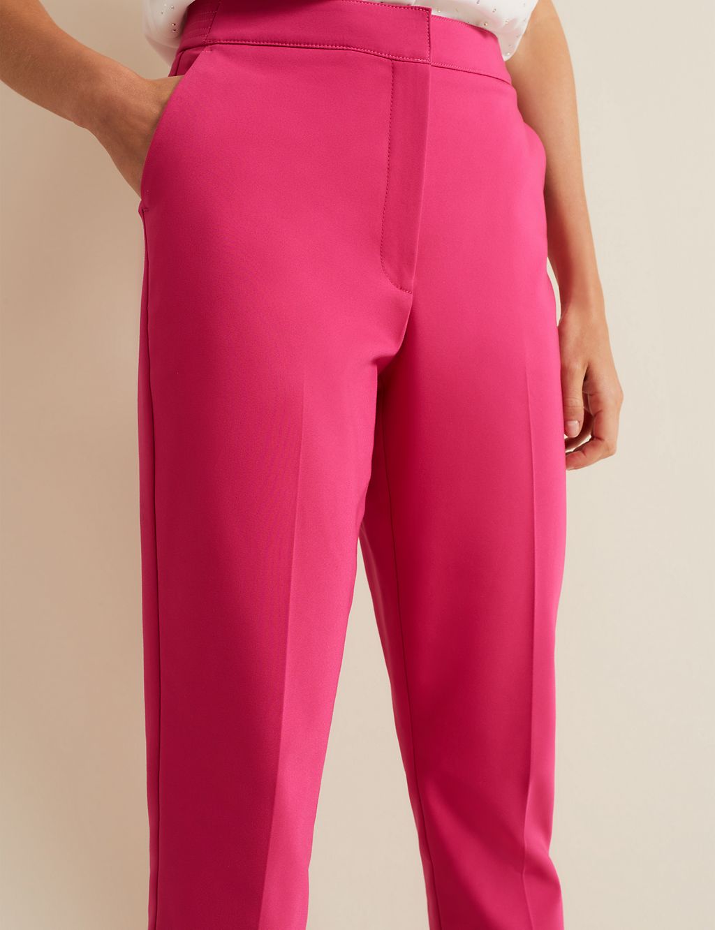 Cotton Blend Tapered Cropped Trousers 5 of 6