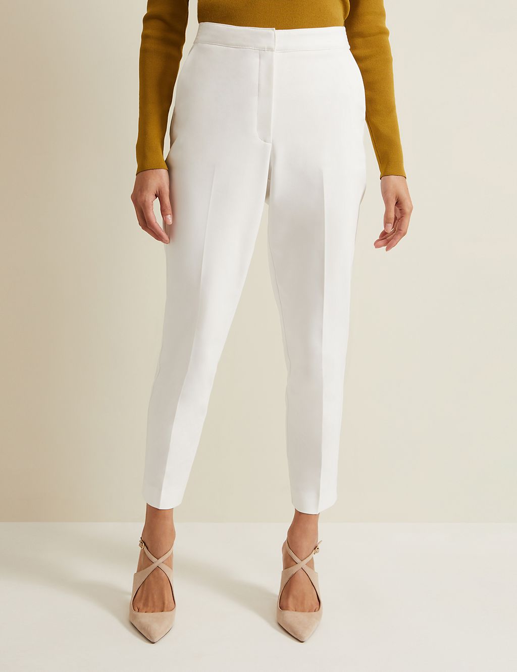 Cotton Blend Tapered Trousers 2 of 7