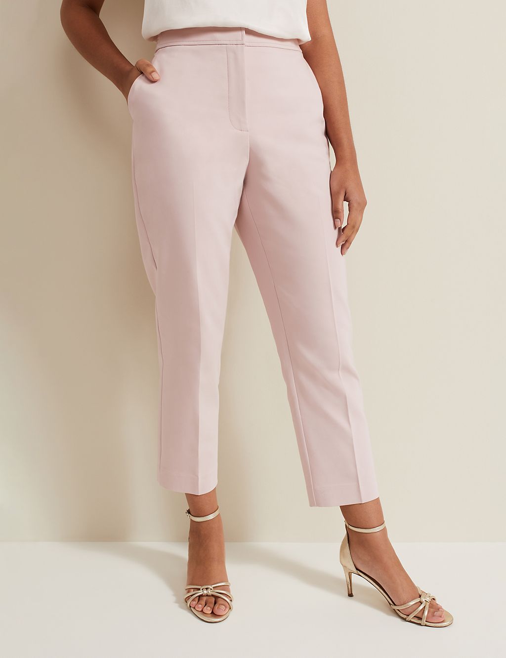 Cotton Blend Tapered Trousers 2 of 6
