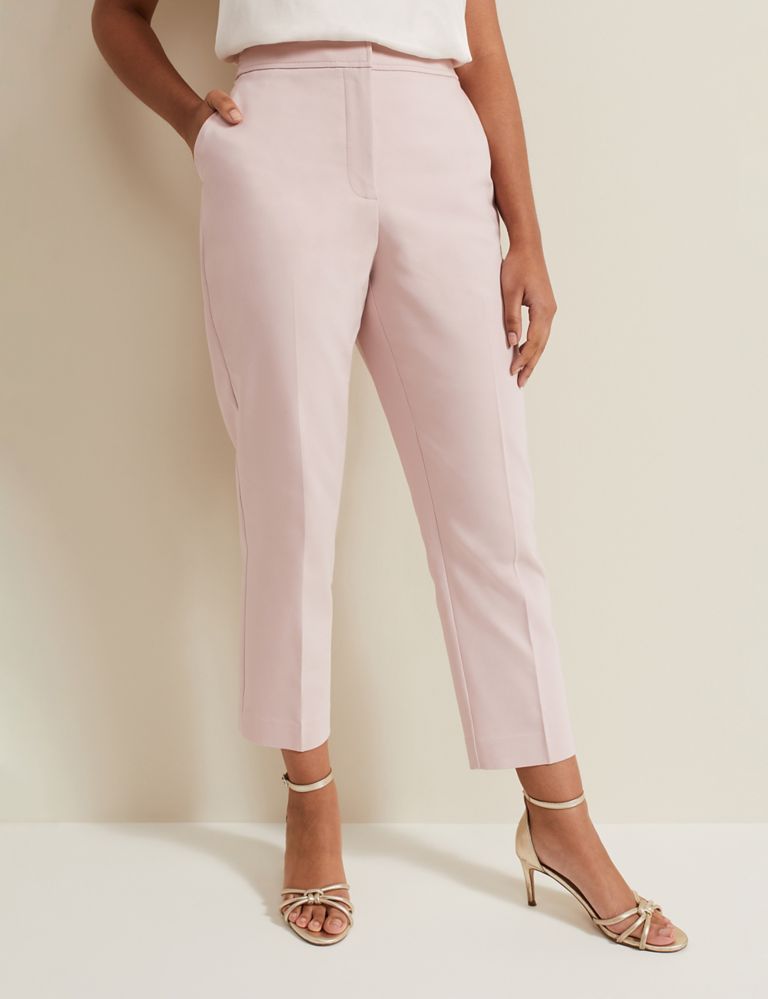 Cotton Blend Tapered Trousers 3 of 6