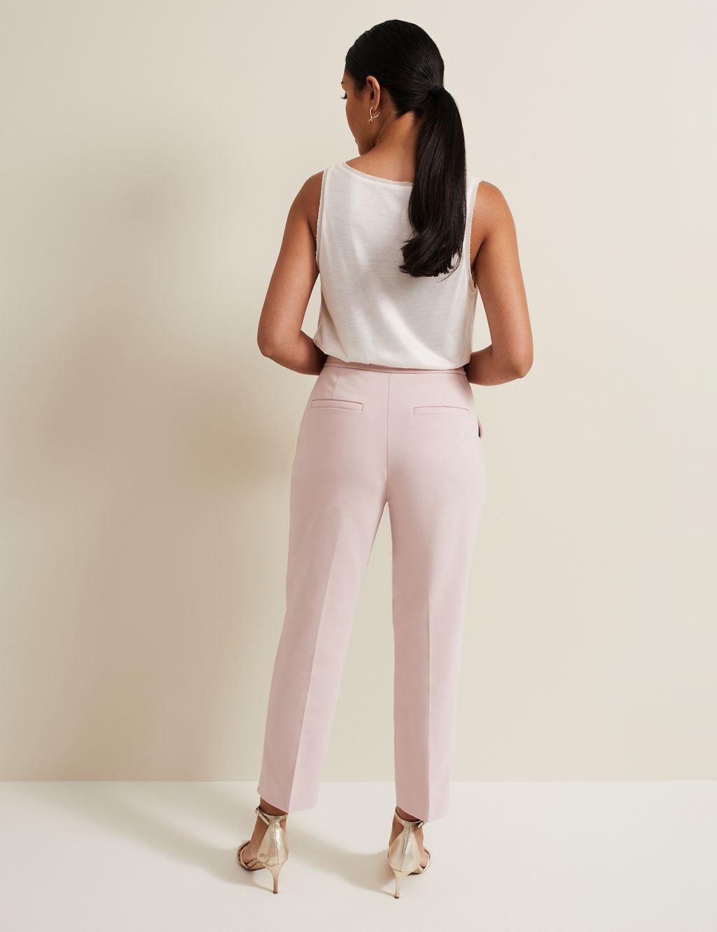 Cotton Blend Tapered Trousers 4 of 6