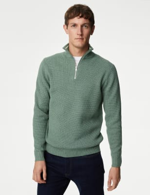 Mens zip hotsell funnel neck jumper