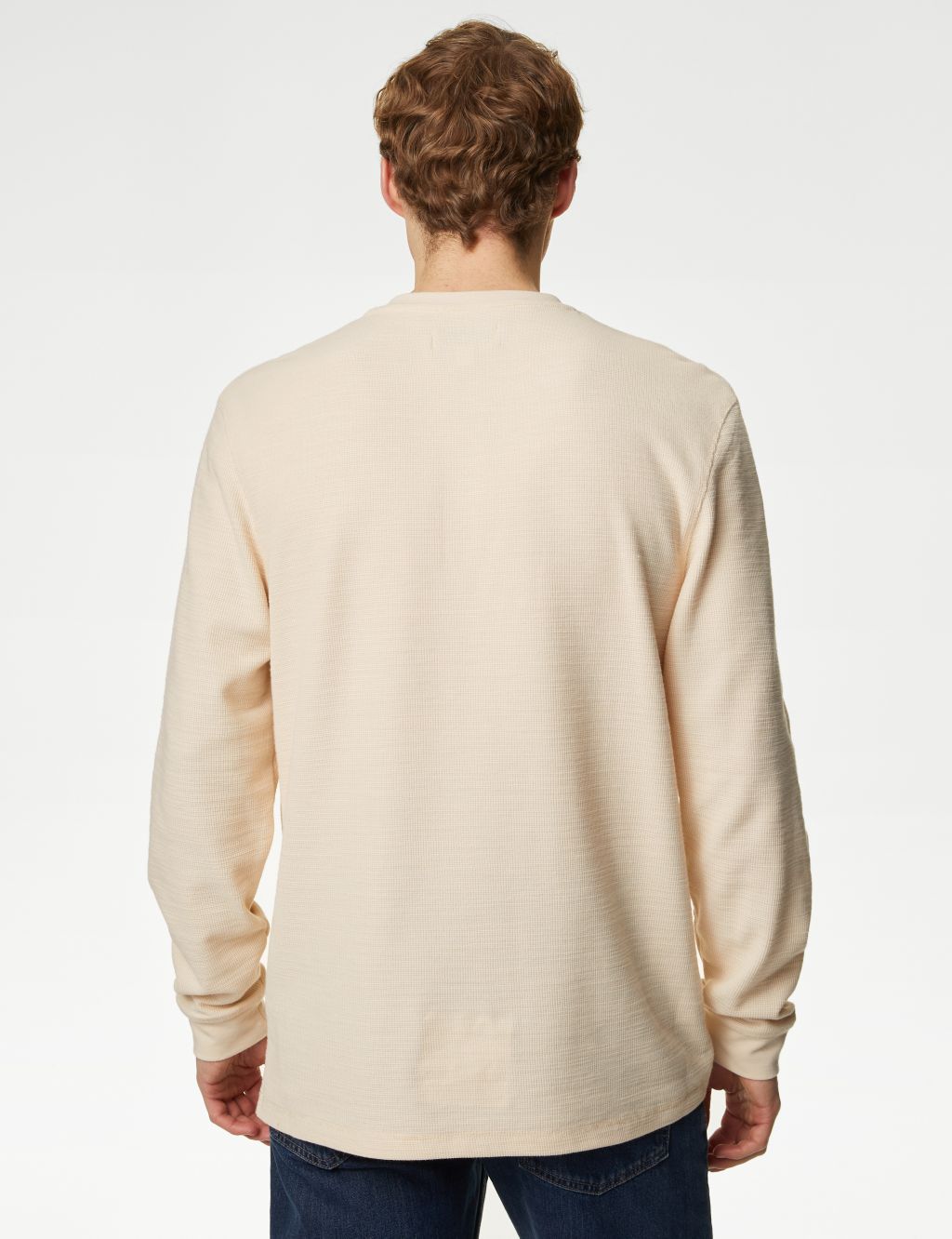 Cotton Blend Textured Henley T-Shirt | M&S Collection | M&S