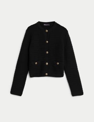 Black knitted jacket sale