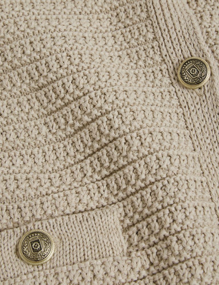 Cotton Blend Textured Knitted Jacket 7 of 8