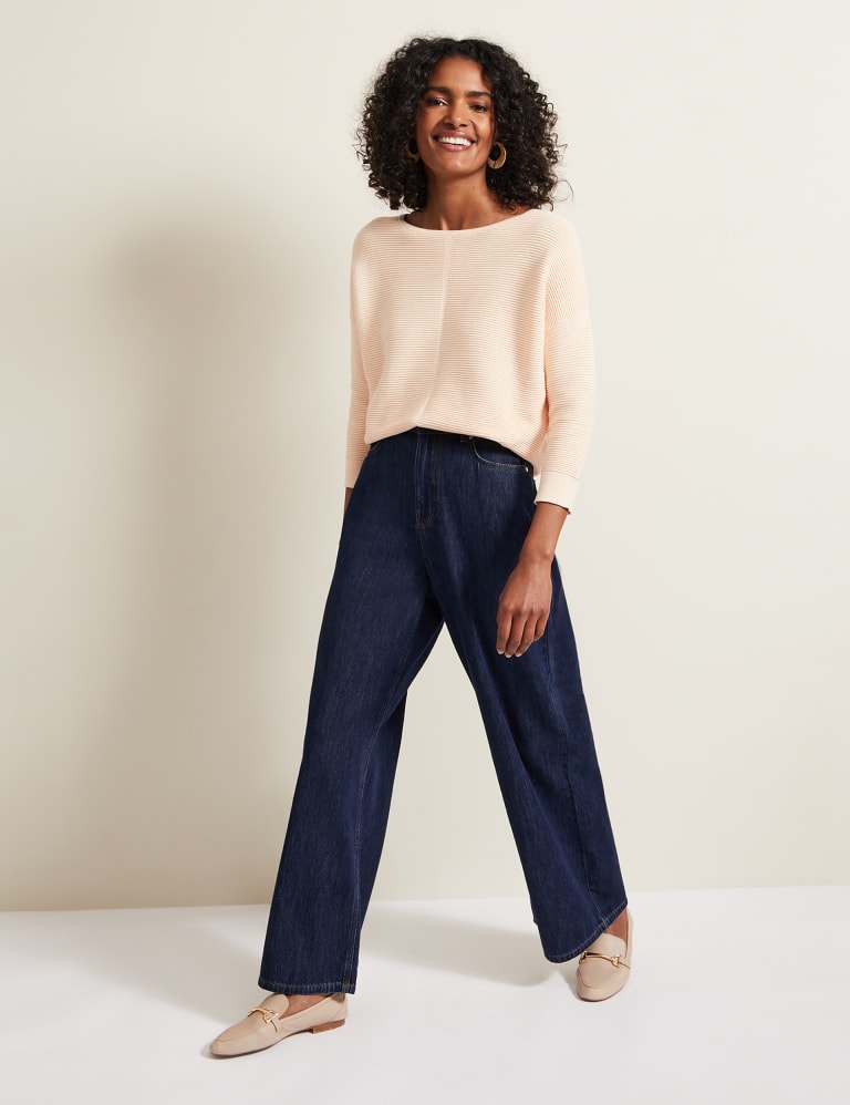 Cotton Blend Textured Round Neck Jumper Phase Eight M S