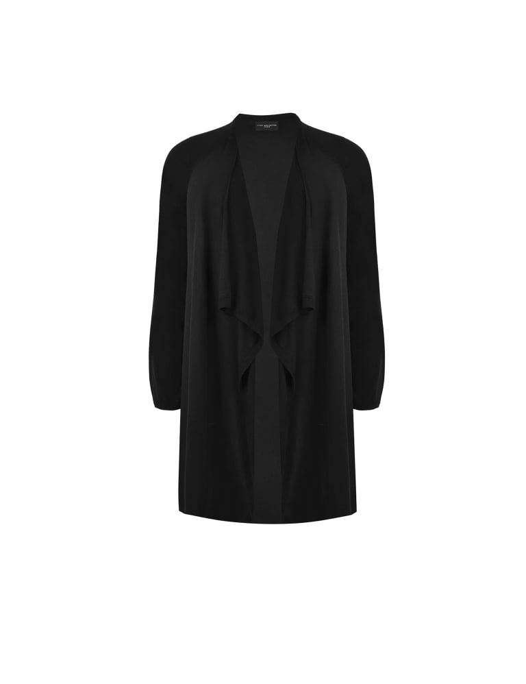 Cotton Blend Textured Waterfall Cardigan Live Unlimited London M S