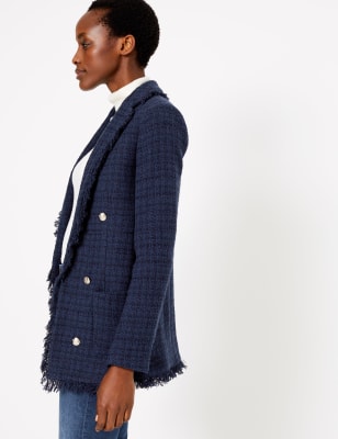 Tweed blue outlet blazer