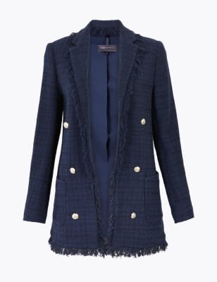 Longline sale tweed blazer