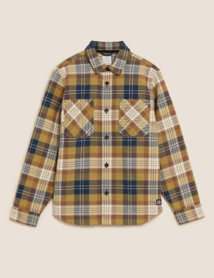 Cotton Blend Twill Check Overshirt | M&S Collection | M&S
