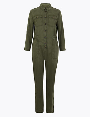 Cotton Blend Utility Waisted Jumpsuit Image 2 of 5