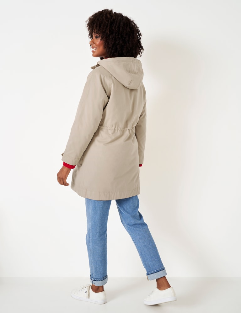 Cotton Blend Waterproof Hooded Parka Coat Crew Clothing M S