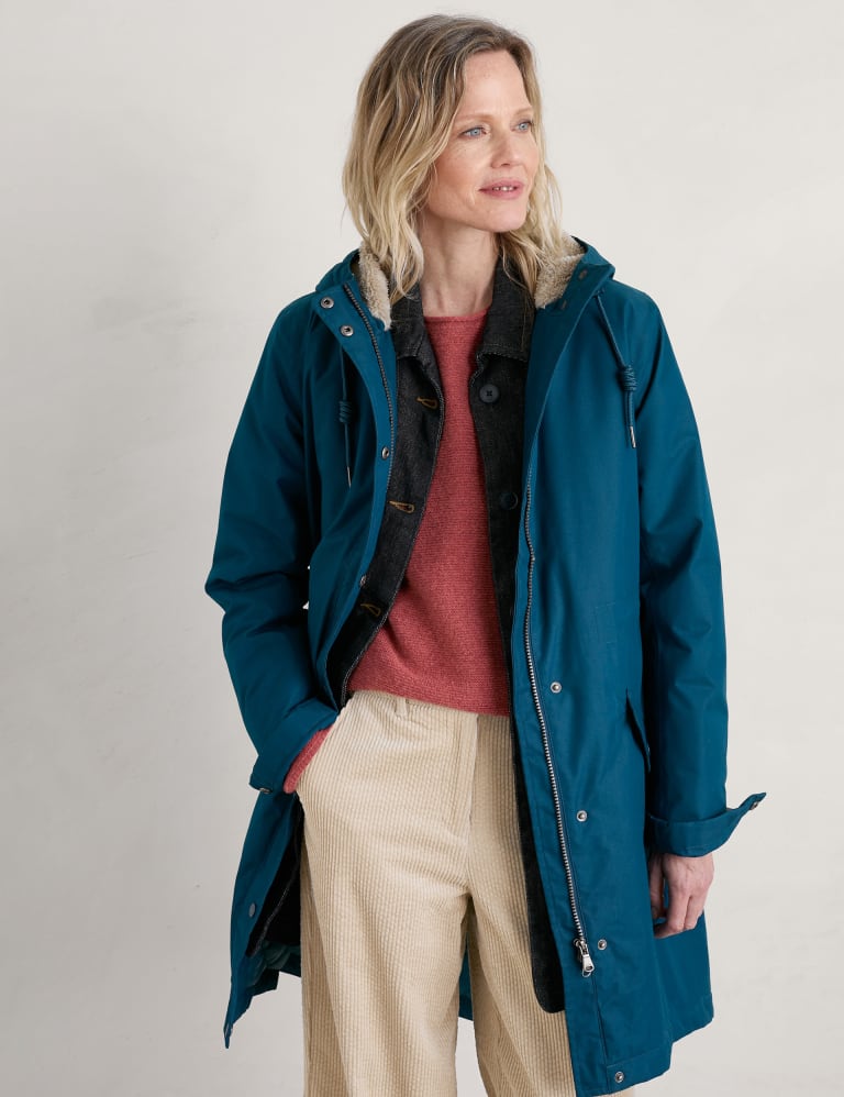 Roslyn waterproof lambswool blend hooded coat best sale