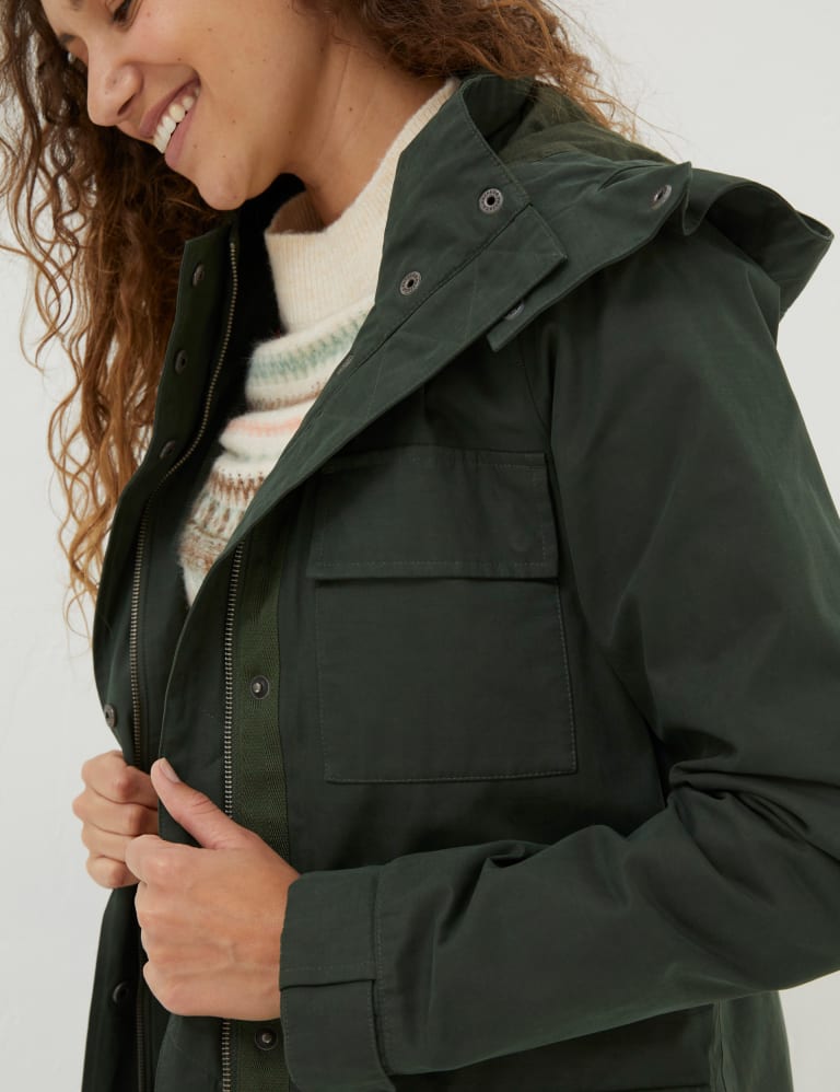 Cotton Blend Waterproof Longline Raincoat