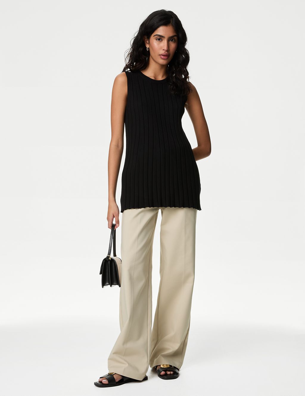 Cotton Blend Wide Leg Chinos 3 of 5
