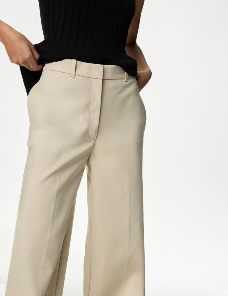 Cotton Blend Wide Leg Chinos 3 of 5