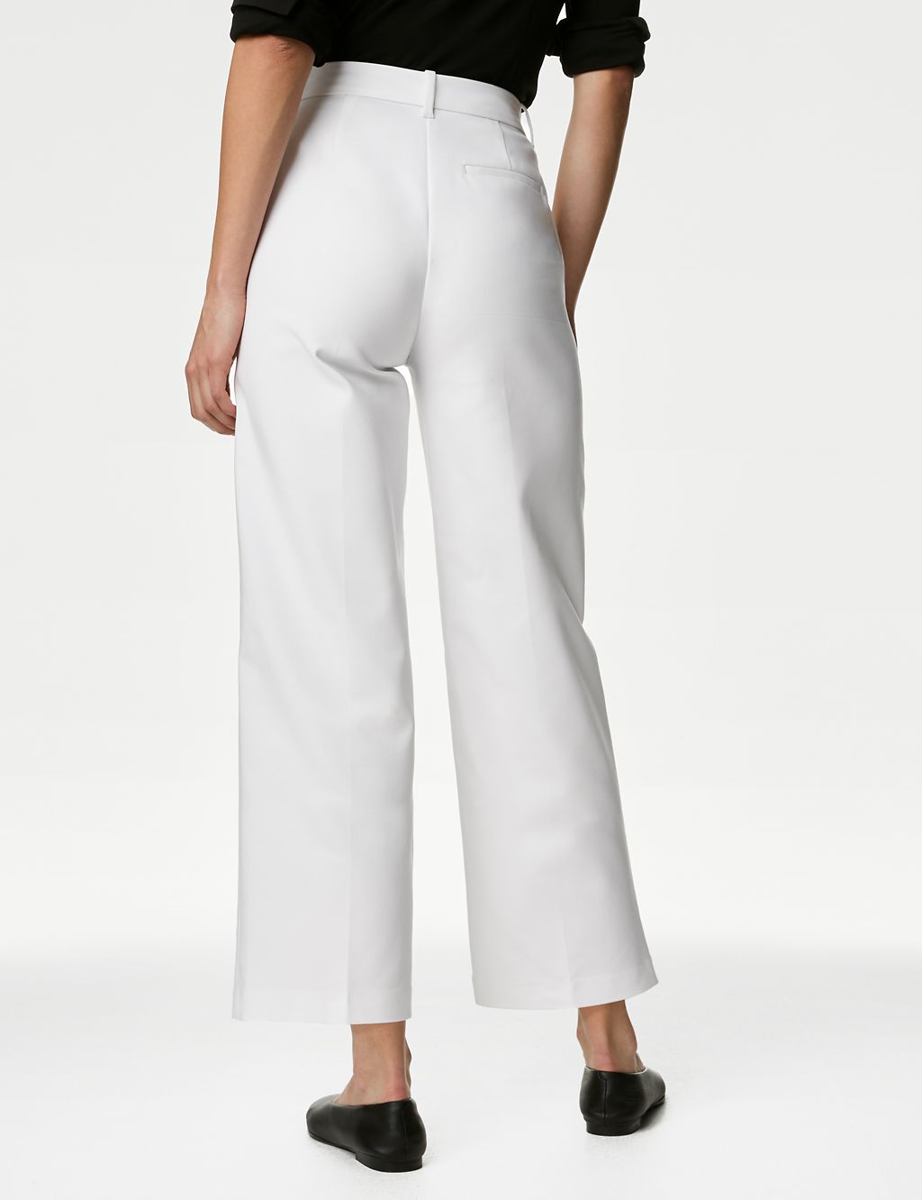 Cotton Blend Wide Leg Cropped Chinos 5 of 5