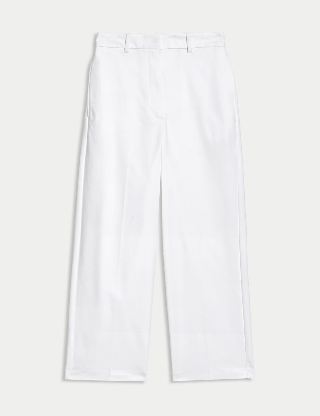Cotton Blend Wide Leg Cropped Chinos 1 of 5