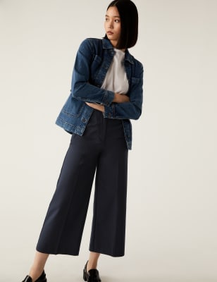 m&s wide leg pull on trousers