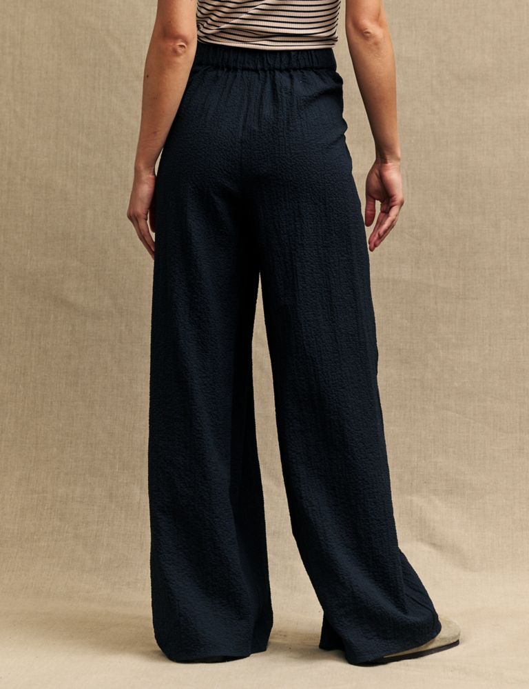 Cotton Blend Wide Leg Trousers 3 of 4
