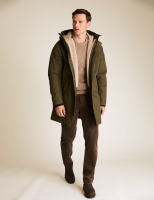 Borg Lined Parka Jacket with Stormwear™, M&S Collection