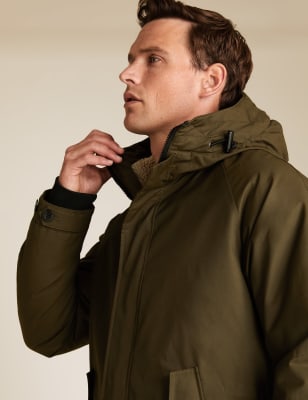 Cotton Borg Lined Parka Jacket, M&S Collection