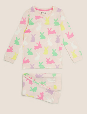 Cotton Bunny Print Pyjama Set (1-7 Yrs) Image 2 of 4