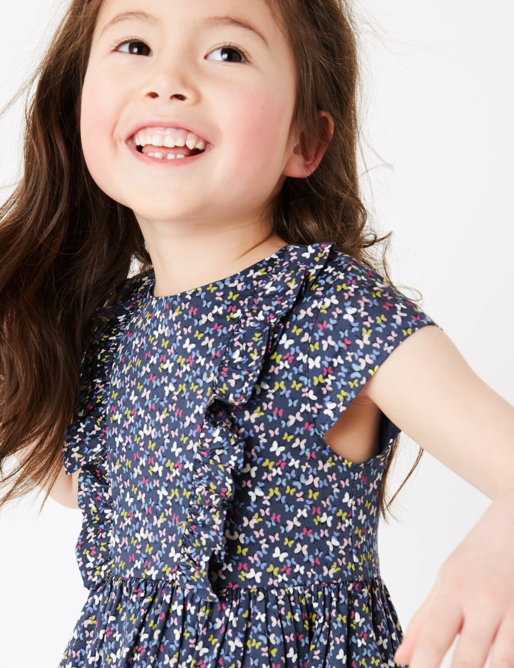 Cotton Butterfly Print Dress (27 Yrs) M&S