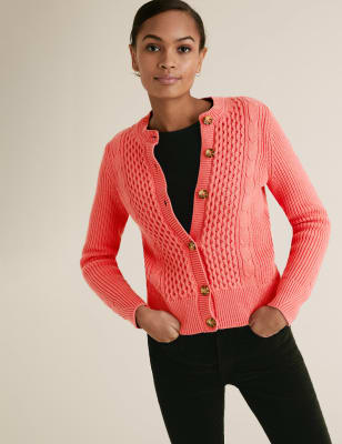 m&s crew neck cardigan