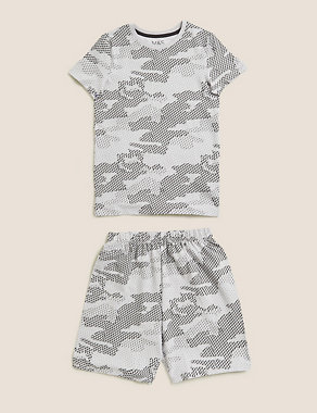 Cotton Camouflage Short Pyjama Set (7-16 Yrs) Image 2 of 4