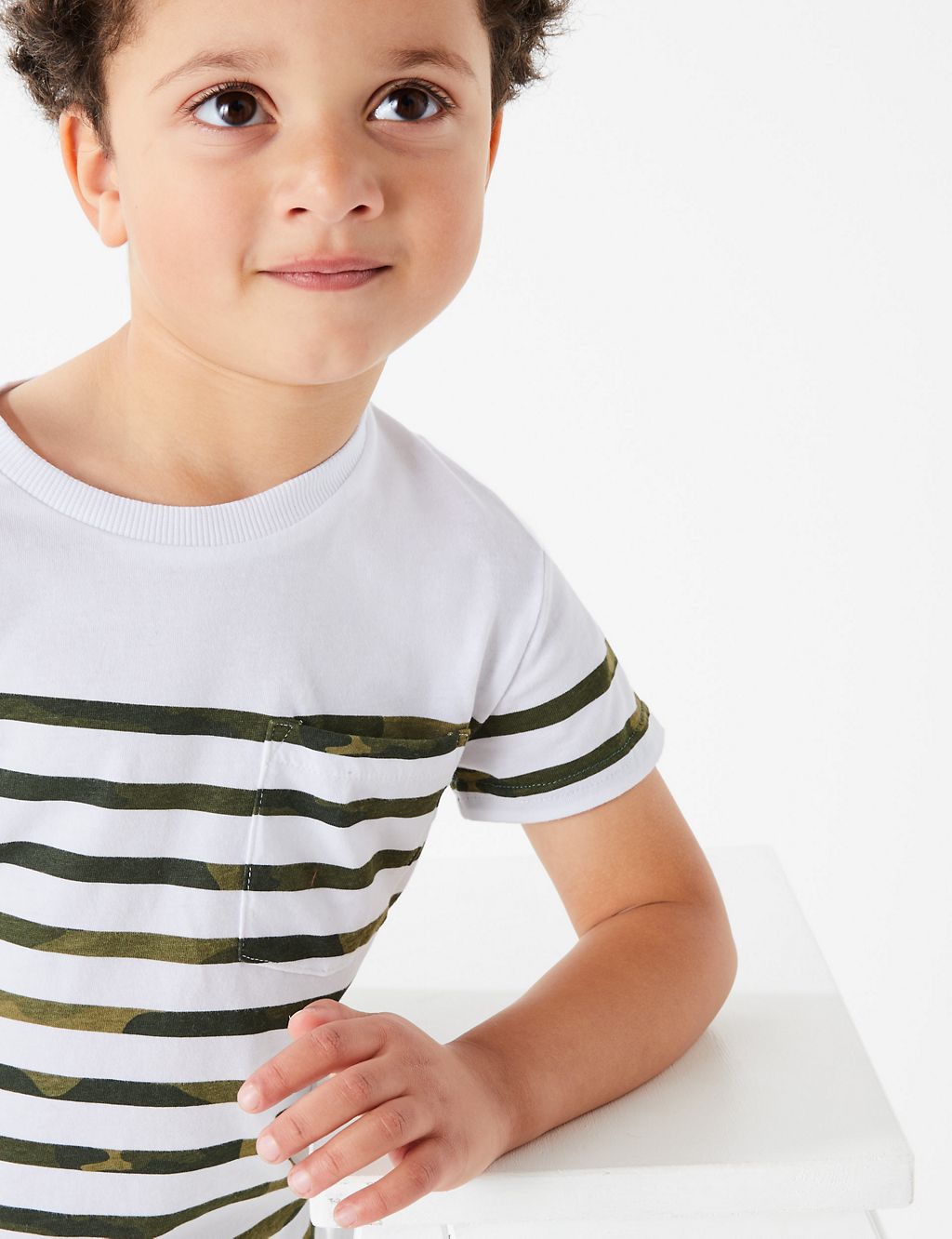 Cotton Camouflage Striped T-Shirt (2-7 Yrs) 2 of 4