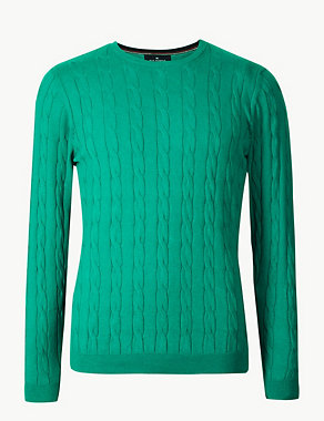 Cotton Cashmere Cable Knit Jumper Image 2 of 4