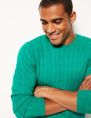 Cashmere cable clearance knit jumper