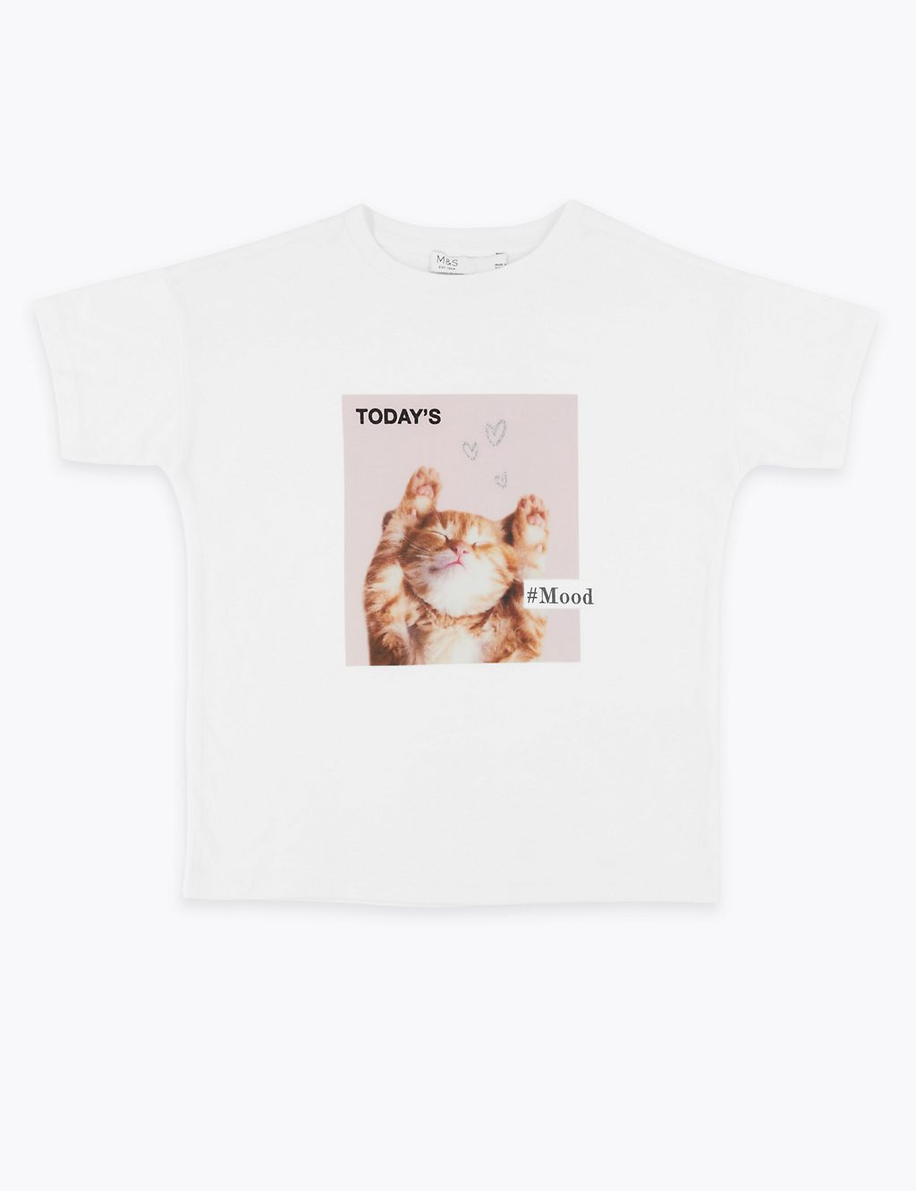 Cotton Cat Print T-Shirt (3-16 Years) 1 of 4
