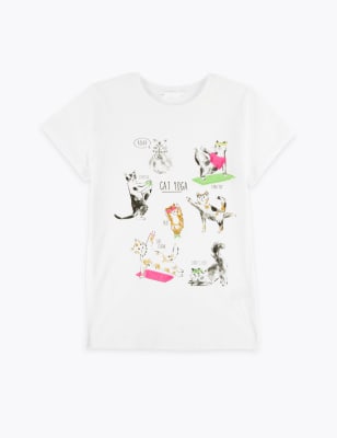 Cat yoga t clearance shirt