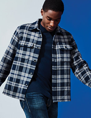 Cotton Checked Overshirt Image 2 of 5