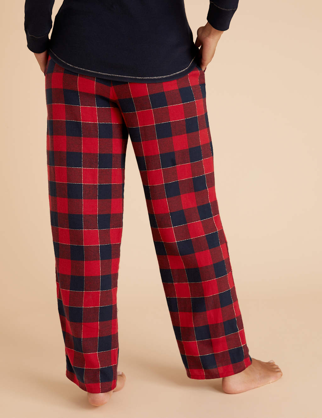 Cotton Checked Pyjama Bottoms M&S Collection M&S